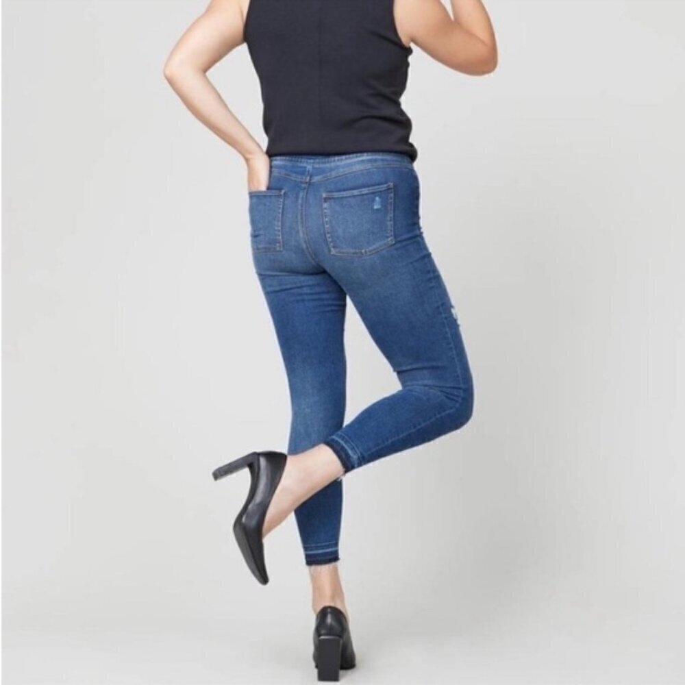 SPANX Distressed Ankle Skinny Jeans size L - Picture 2 of 9